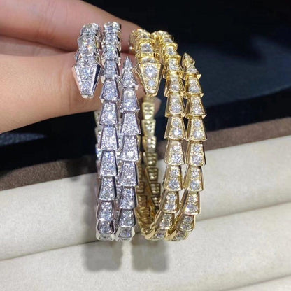 [Noble Jewelry]SERPENTI BRACELET GOLD DIAMOND DOUBLE ROW