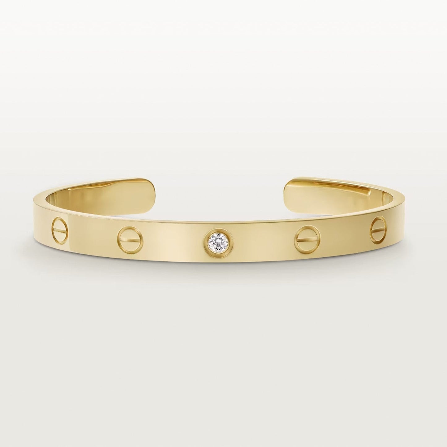 [Noble Jewelry]LOVE BRACELET 6.1MM 1 DIAMOND OPEN CUFF