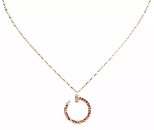 [Noble Jewelry]JUSTE NECKLACE GOLD RED DIAMONDS