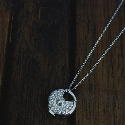 [Noble Jewelry]AMULETTE SILVER FULL DIAMOND NECKLACE