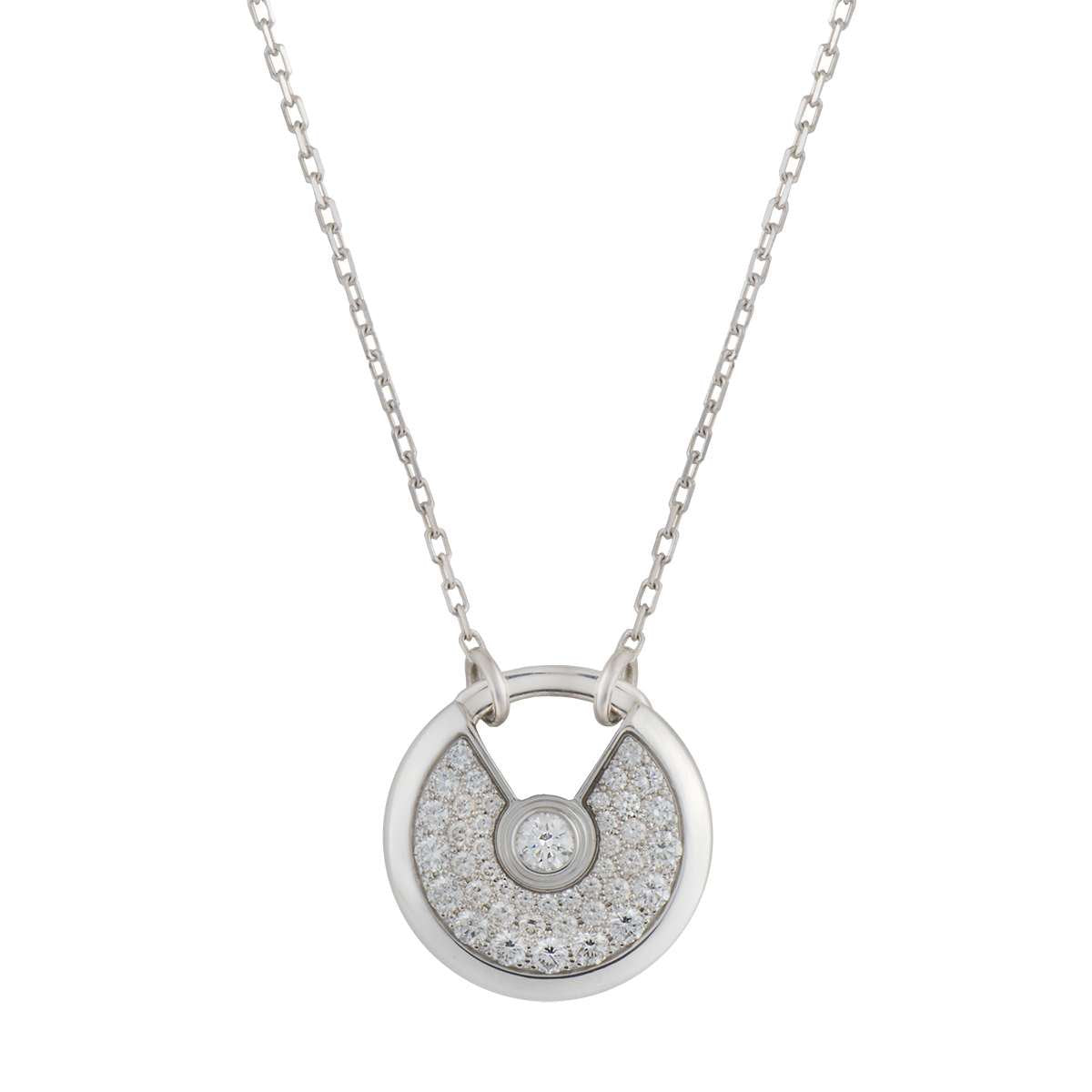 [Noble Jewelry]AMULETTE SILVER FULL DIAMOND NECKLACE