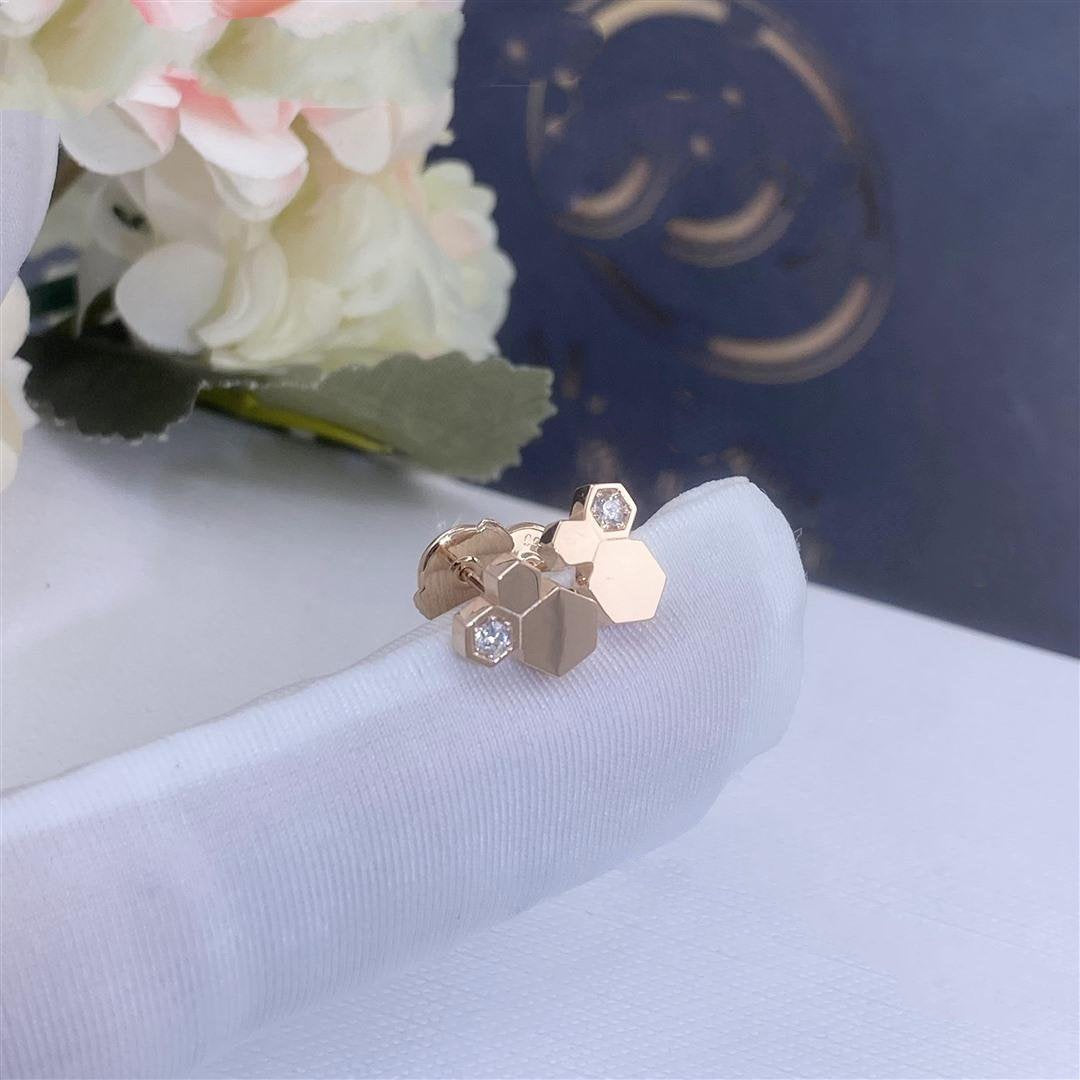 [Noble Jewelry]BEE LOVE PINK GOLD DIAMOND EARRINGS