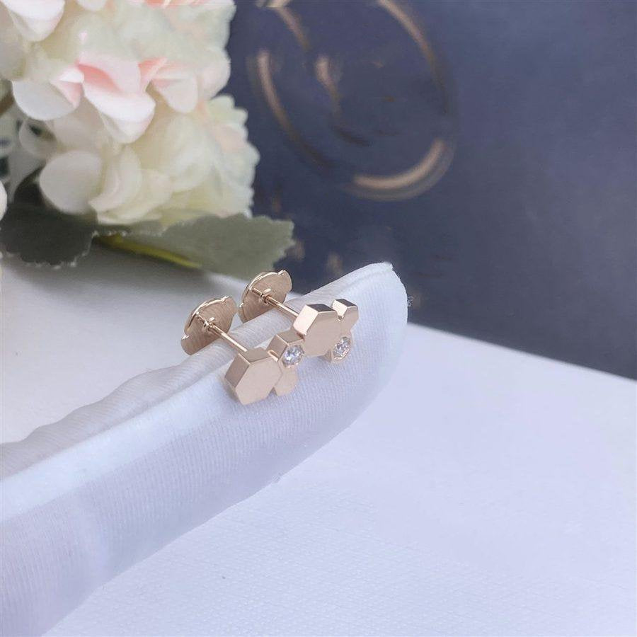 [Noble Jewelry]BEE LOVE PINK GOLD DIAMOND EARRINGS