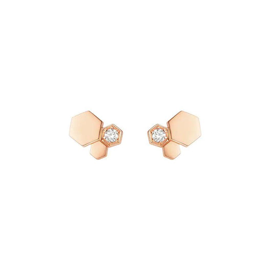 [Noble Jewelry]BEE LOVE PINK GOLD DIAMOND EARRINGS