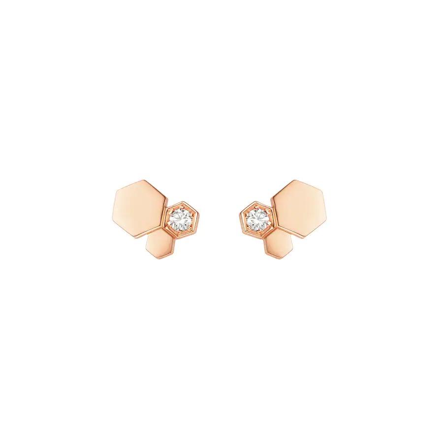 [Noble Jewelry]BEE LOVE PINK GOLD DIAMOND EARRINGS