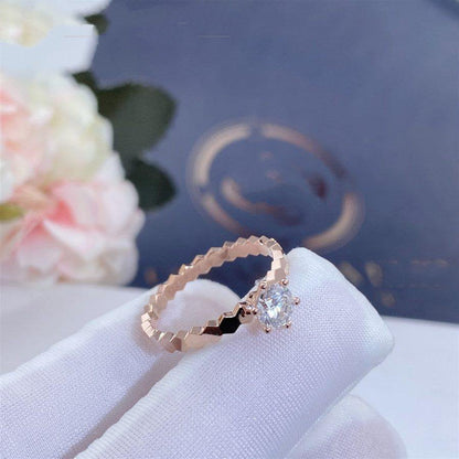 [Noble Jewelry]BEE LOVE RING PINK GOLD 1 DIAMOND