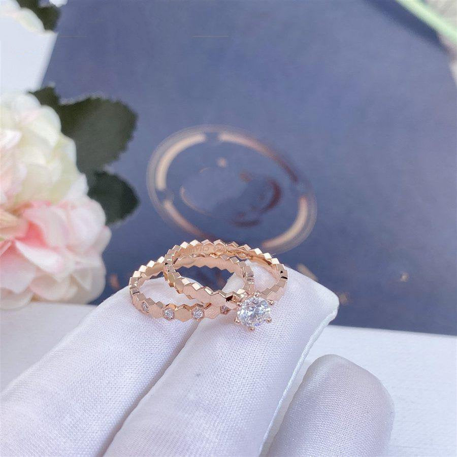 [Noble Jewelry]BEE LOVE RING PINK GOLD 1 DIAMOND