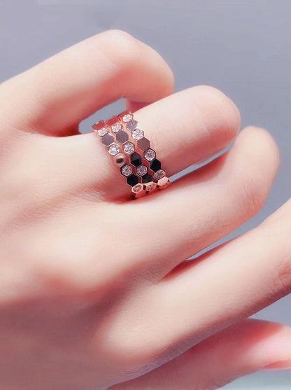 [Edler Schmuck] BEE LOVE RING ROSA GOLD DIAMANT