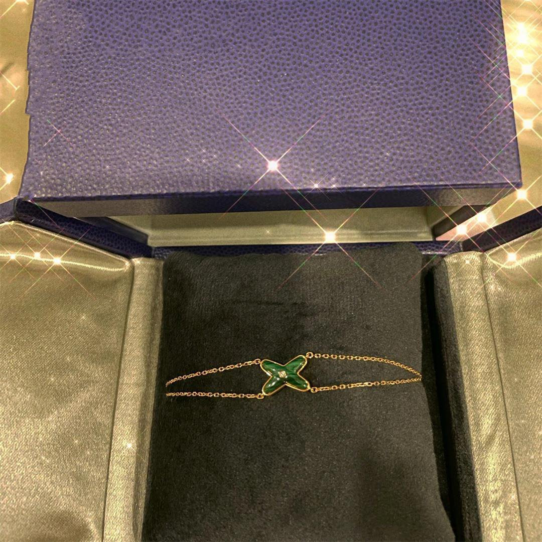 [Noble Jewelry]JEUX BRACELET MALACHITE PINK GOLD 1 DIAMOND