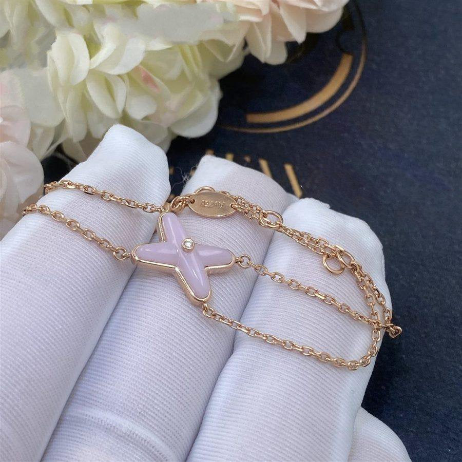 [Noble Jewelry]JEUX BRACELET PINK MOP PINK GOLD 1 DIAMOND