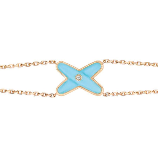 [Noble Jewelry]JEUX BRACELET TURQUOISE PINK GOLD 1 DIAMOND