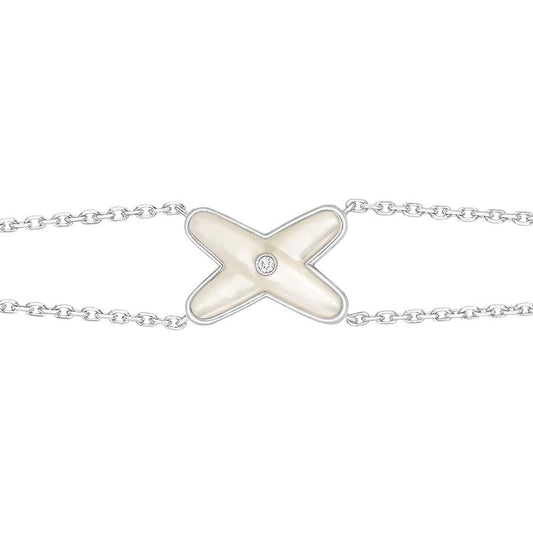 [Noble Jewelry]JEUX BRACELET WHITE MOP SILVER 1 DIAMOND