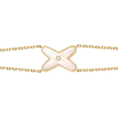 [Noble Jewelry]JEUX BRACELET WHITE MOP GOLD 1 DIAMOND