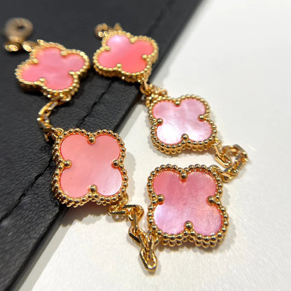 [Noble Jewelry]CLOVER 5 PINK MOP BRACELET