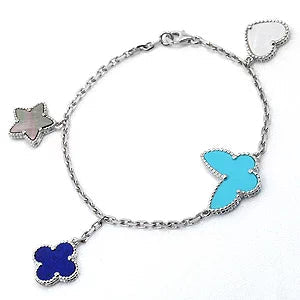 [Edler Schmuck]LUCKY SPRING SILBERARMBAND 4 MOTIV