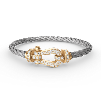 [Edler Schmuck]FORCE GROSSES HUFEISENARMBAND MIT VOLLEN DIAMANTEN GOLD