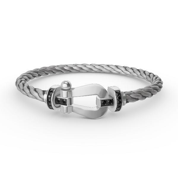 [Noble Jewelry]FORCE LARGE HORSESHOE BLACK DIAMOND BRACELET SILVER