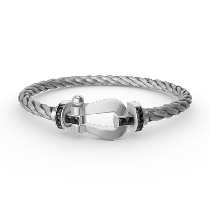 [Noble Jewelry]FORCE LARGE HORSESHOE BLACK DIAMOND BRACELET SILVER