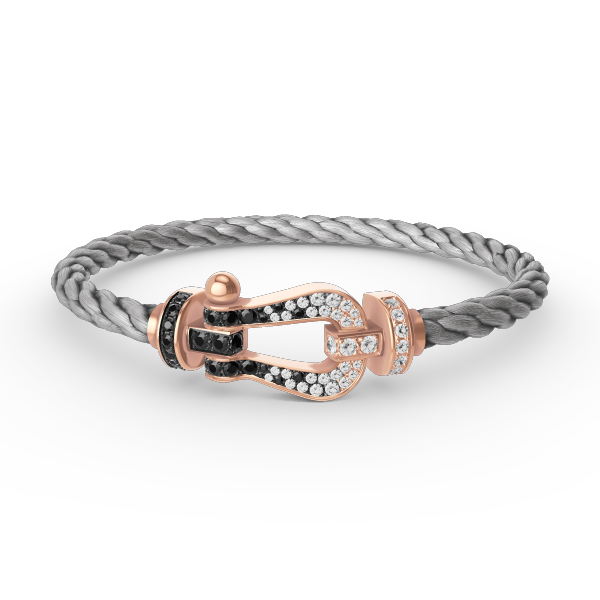 [Noble Jewelry]FORCE LARGE HORSESHOE BLACK WHITE DIAMOND BRACELET ROSE GOLD