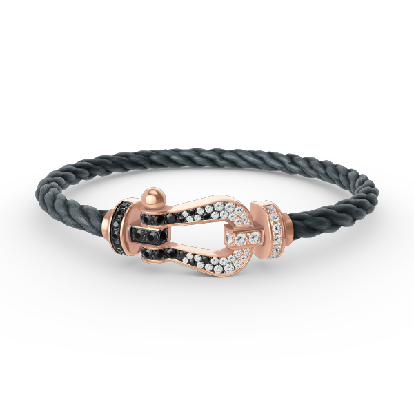 [Noble Jewelry]FORCE LARGE HORSESHOE BLACK WHITE DIAMOND BRACELET ROSE GOLD