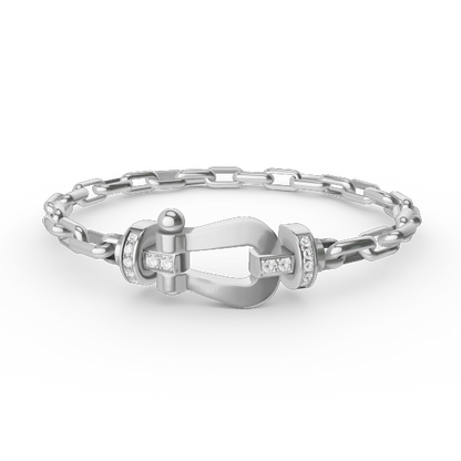 [Noble Jewelry]FORCE LARGE HORSESHOE CLASP  METAL BRACELET