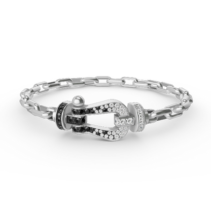 [Noble Jewelry]FORCE LARGE HORSESHOE CLASP  METAL BRACELET