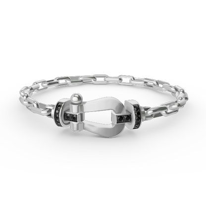 [Edler Schmuck]FORCE großes Hufeisenverschluss-Metallarmband