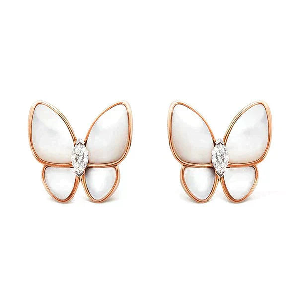 [Noble Jewelry]BUTTERFLY MOP DIAMOND EARRINGS