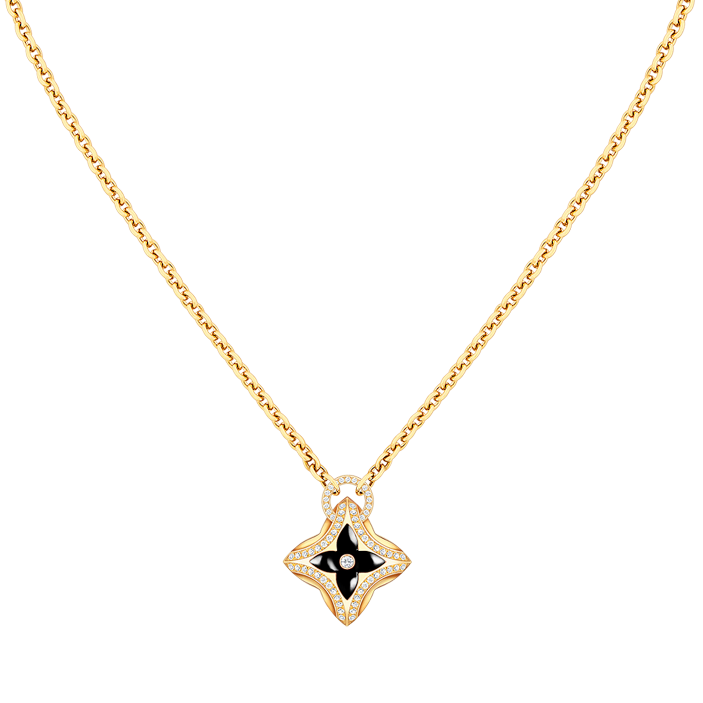 [Noble Jewelry]STAR PEDANT PINK GOLD DIAMOND NECKLACE