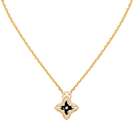 [Noble Jewelry]STAR PEDANT PINK GOLD DIAMOND NECKLACE