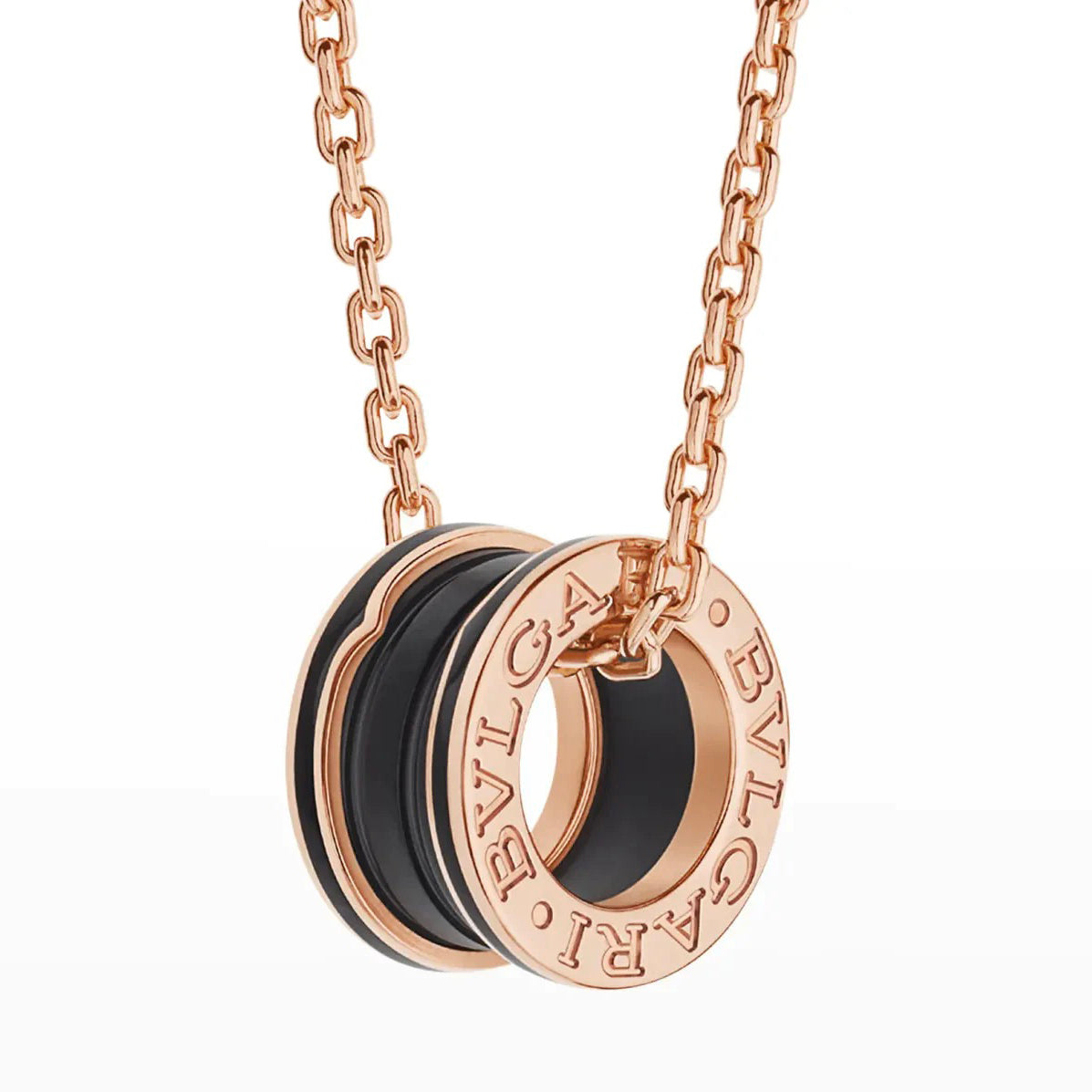 [Noble Jewelry]ZERO 1 BLACK CERAMIC PINK GOLD NECKLACE