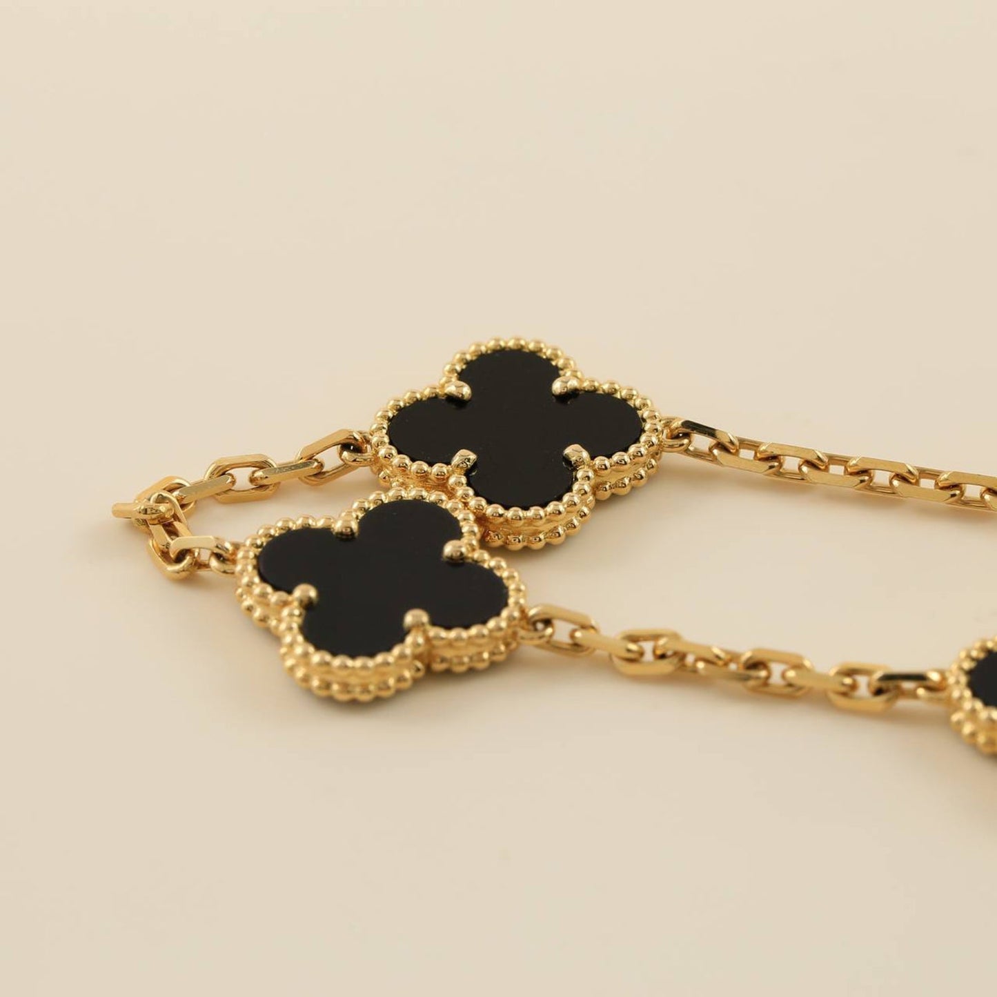 [Noble Jewelry]CLOVER  5 MOTIFS BLACK ONYX BRACELET