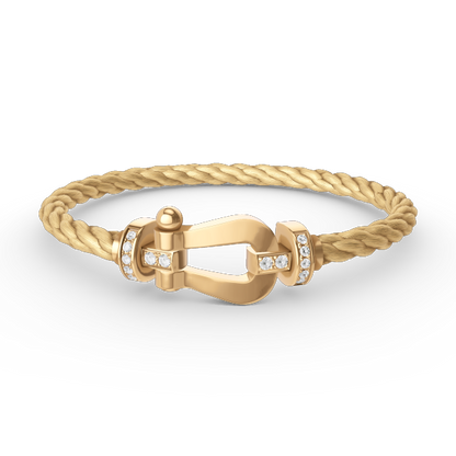 [Noble Jewelry]FORCE LARGE HORSESHOE HALF DIAMOND BRACELET GOLD