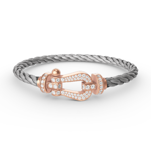 [Edler Schmuck]FORCE GROSSES HUFEISENARMBAND MIT VOLLEN DIAMANTEN IN ROSÉGOLD