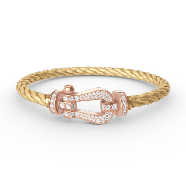 [Edler Schmuck]FORCE GROSSES HUFEISENARMBAND MIT VOLLEN DIAMANTEN IN ROSÉGOLD