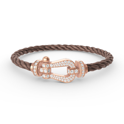 [Edler Schmuck]FORCE GROSSES HUFEISENARMBAND MIT VOLLEN DIAMANTEN IN ROSÉGOLD