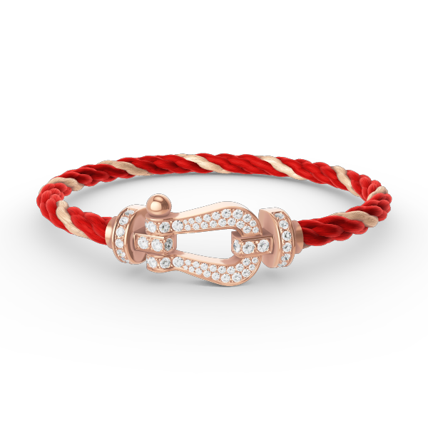 [Edler Schmuck]FORCE GROSSES HUFEISENARMBAND MIT VOLLEN DIAMANTEN IN ROSÉGOLD