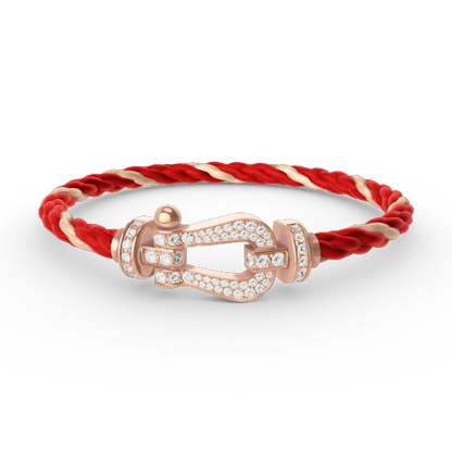 [Edler Schmuck]FORCE GROSSES HUFEISENARMBAND MIT VOLLEN DIAMANTEN IN ROSÉGOLD