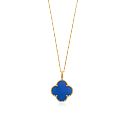 [Noble Jewelry]CLOVER 25MM NECKLACE TURQUOISE ROSE GOLD