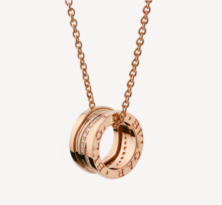 [Noble Jewelry]ZERO 1 PINK GOLD DIAMOND NECKLACE