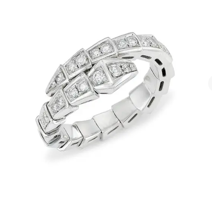 [Noble Jewelry]SERPENTI RING SILVER DIAMOND PAVED 4MM