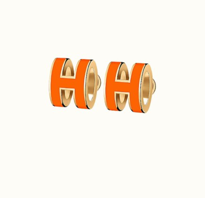 [Noble Jewelry]MINI POP H EARRINGS ORANGE