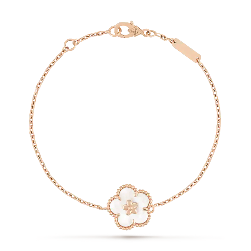 [Noble Jewelry]LUCKY WHITE MOP PLUM BLOSSOM  BRACELET