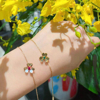 [Edler Schmuck]FRIVOLE GOLD BLUME ROSA MALACHIT ARMBAND