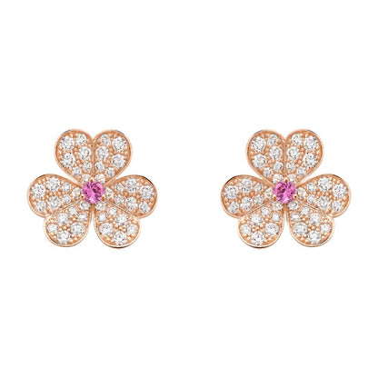 [Noble Jewelry]FRIVOLE PINK GOLD FLOWER DIAMOND EARRINGS