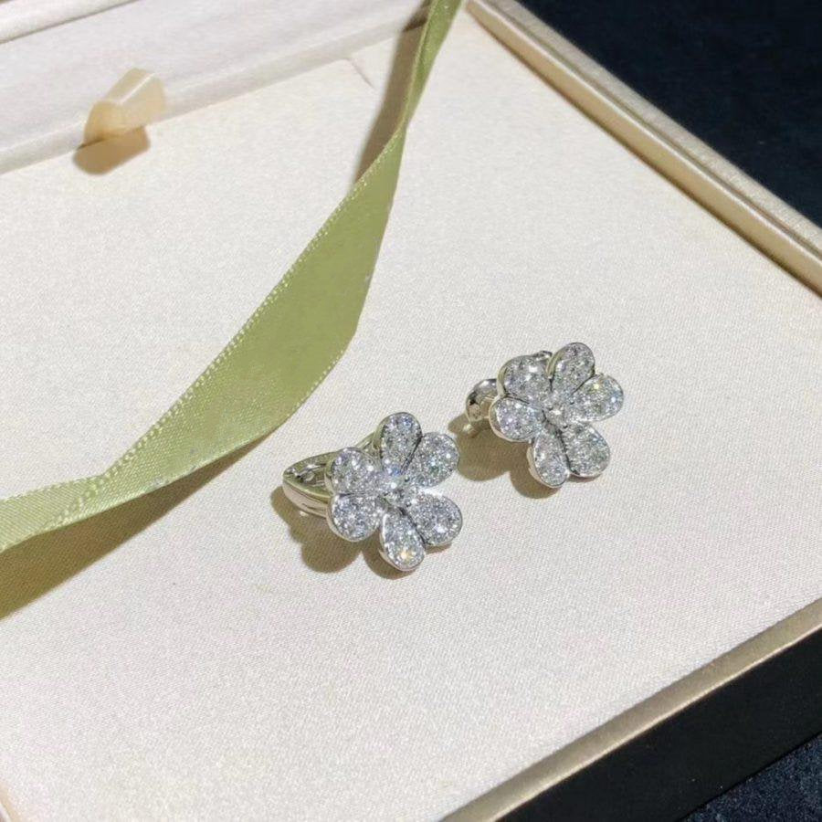 [Noble Jewelry]FRIVOLE SILVER FLOWER DIAMOND EARRINGS