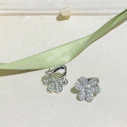 [Noble Jewelry]FRIVOLE SILVER FLOWER DIAMOND EARRINGS