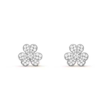 [Noble Jewelry]FRIVOLE SILVER FLOWER DIAMOND EARRINGS