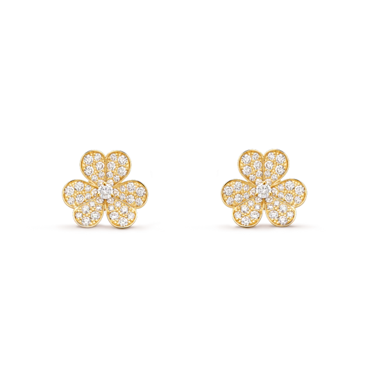 [Noble Jewelry]FRIVOLE GOLD FLOWER DIAMOND EARRINGS