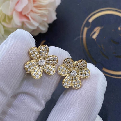 [Noble Jewelry]FRIVOLE GOLD FLOWER DIAMOND EARRINGS